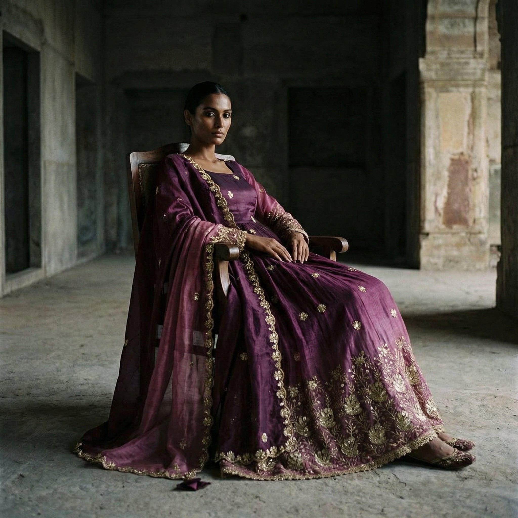 Patina Fig Anarkali