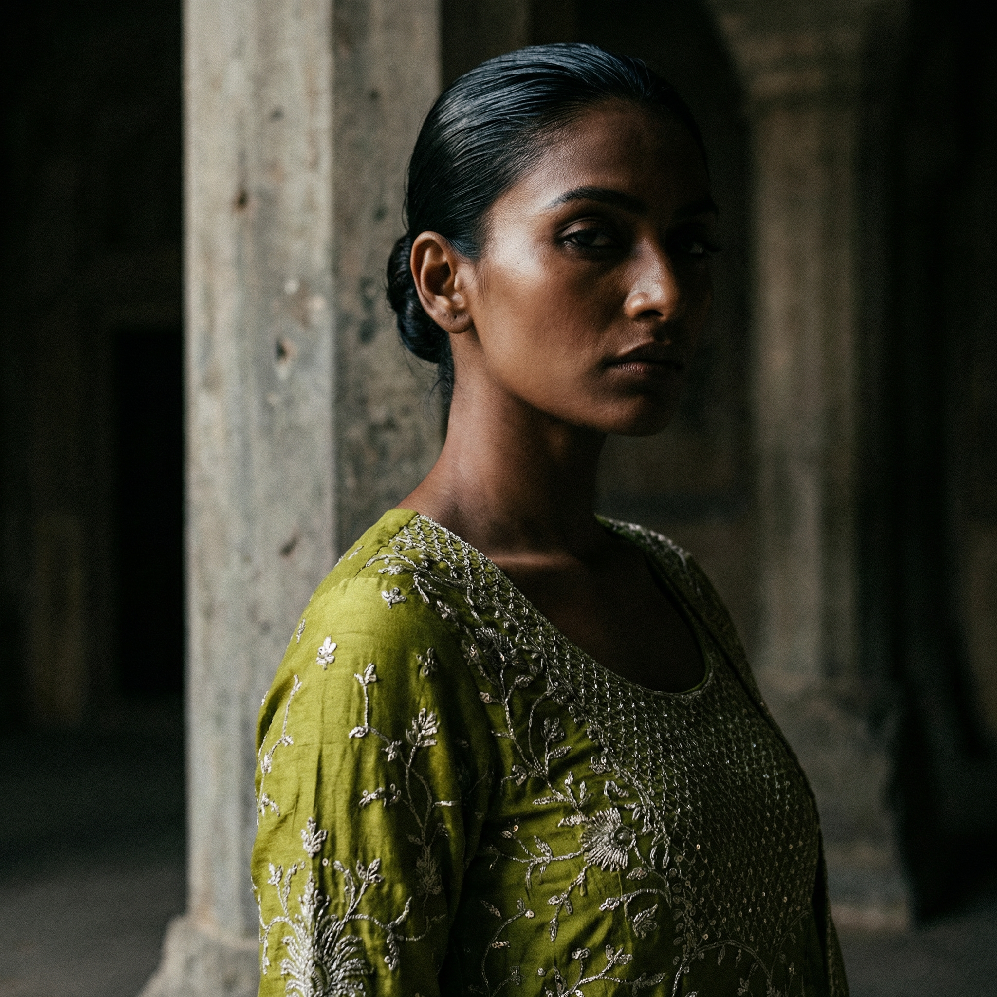 Ancestral Moss Anarkali