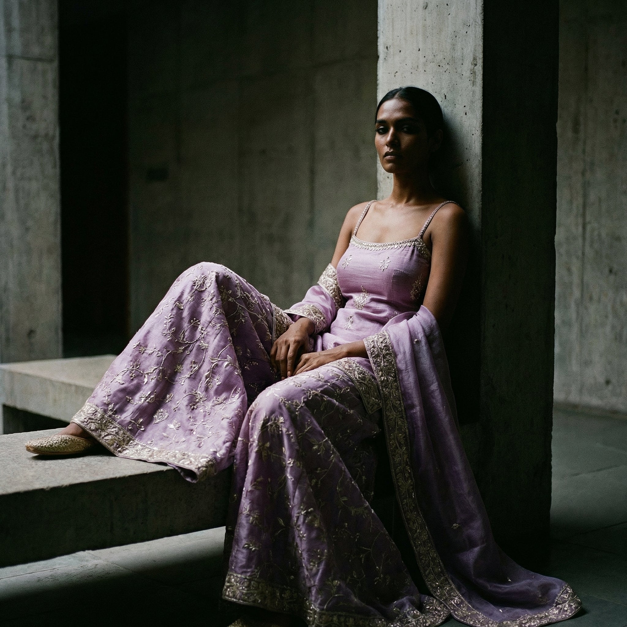 Archived Ancestral Lavender Organza Sharara