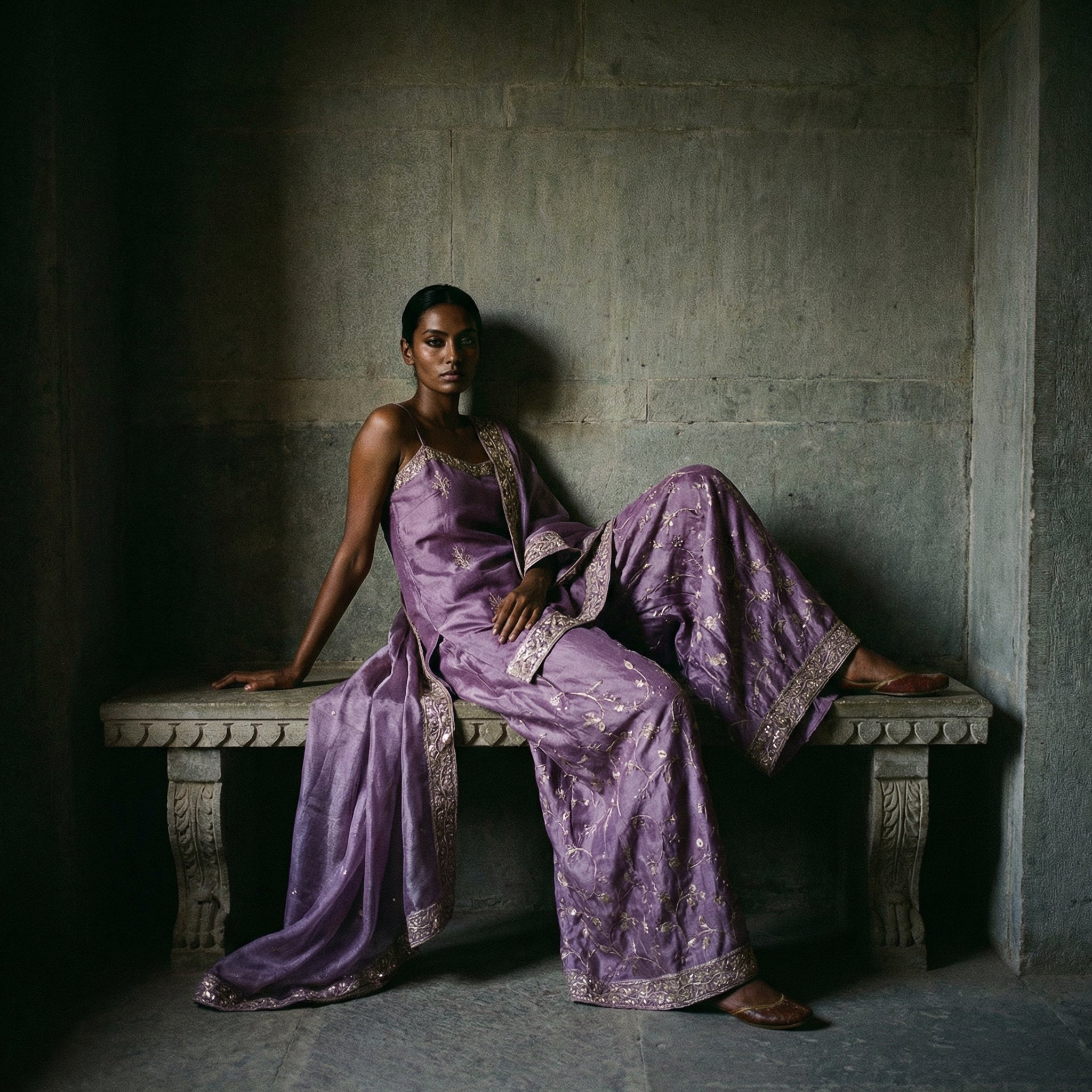 Archived Ancestral Lavender Organza Sharara